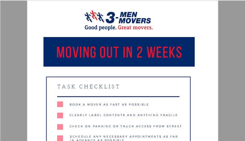 Two-Week Moving Checklist